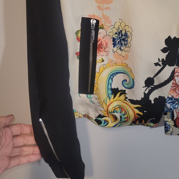 River Island Baroque Floral Asym Zip Statement Jacket UK14 M - Picture 6 of 9